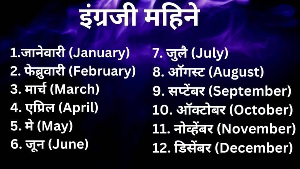 मराठी महिने Marathi Mahine | Marathi Months Name